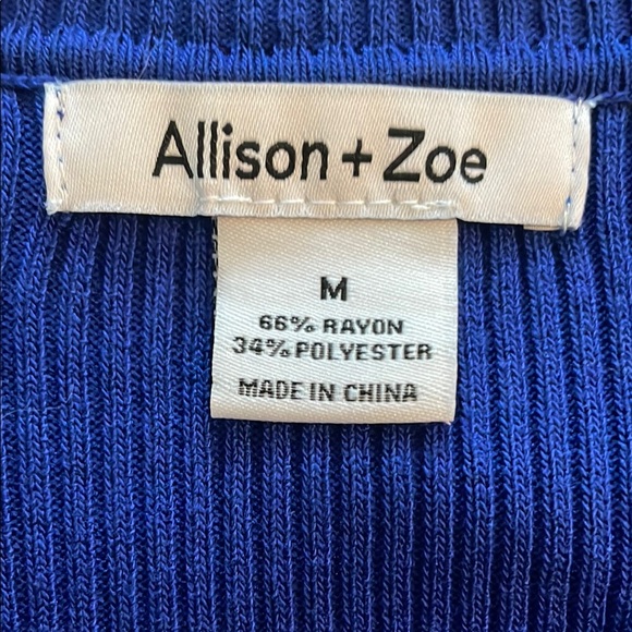 Blue Fitted Ribbed Blouse - Picture 2 of 2